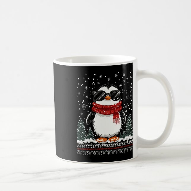 Mug Pingouin de Noël drôle avec Sungles laide Christma (Droite)