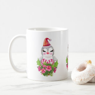 Mug Pingouin de Noël mignon à Santa Hat