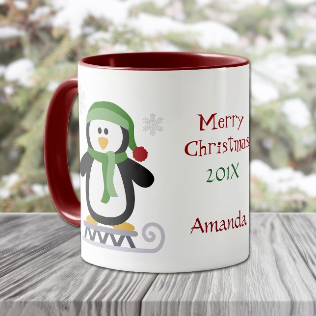 Mug Pingouin de Noël vert (Créateur téléchargé)