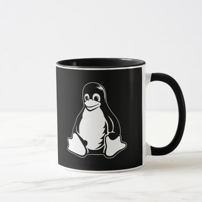 Mug Pingouin de Tux - (Linux, Open Source, Copyleft, (Droite)