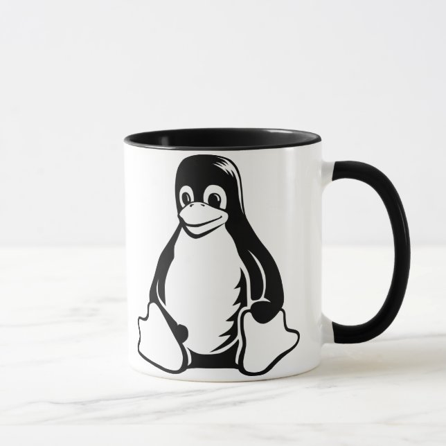 Mug Pingouin de Tux - (Linux, Open Source, Copyleft, (Droite)