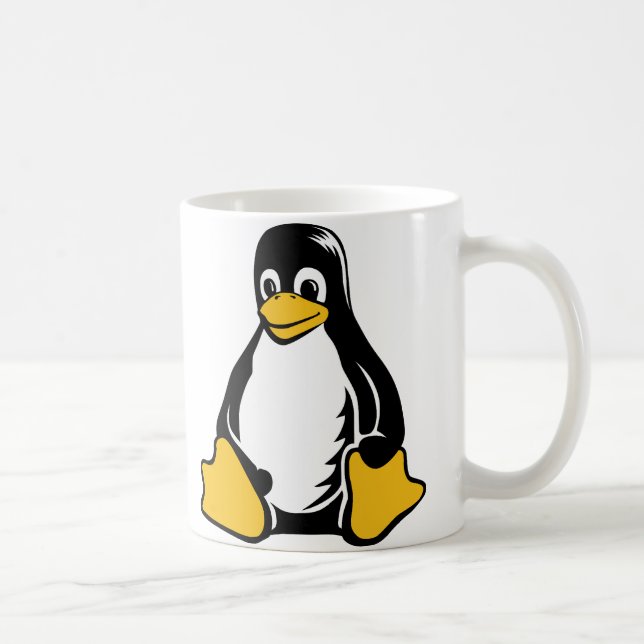 Mug Pingouin de Tux - (Linux, Open Source, Copyleft, (Droite)