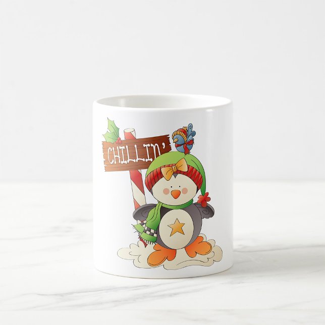 Mug Pingouin d'hiver et oiseau Chillin Noël (Créateur téléchargé)