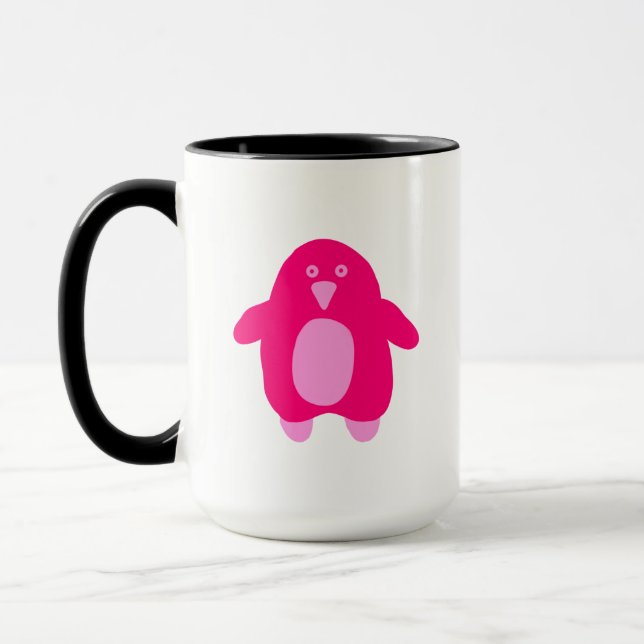 Mug Pingouin en caricature rose (Gauche)