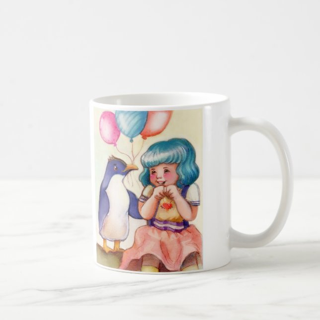 Mug Pingouin et fille de joyeux anniversaire (Droite)