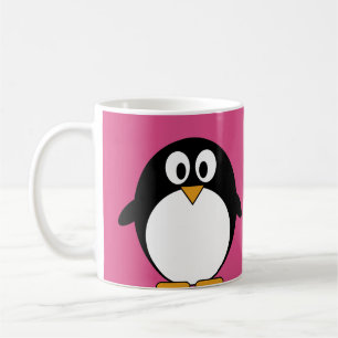 Mug pingouin mignon de bande dessinée avec l'arrière