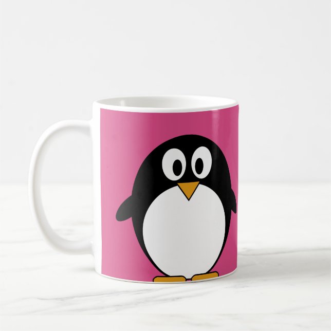 Mug pingouin mignon de bande dessinée avec l'arrière - (Gauche)