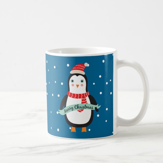 Mug Pingouin mignon de Noël de Pesonalized petit (Droite)