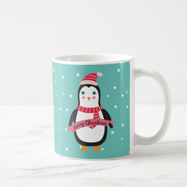 Mug Pingouin mignon de Noël de Pesonalized petit (Droite)