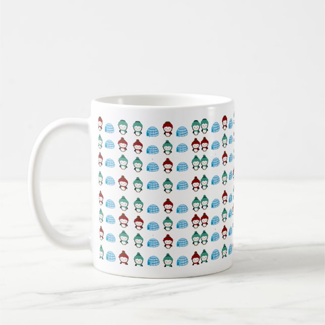 Mug Pingouin mignon et fond d'impression transparent e (Gauche)
