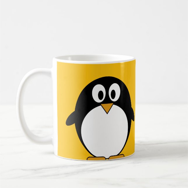Mug Pingouin mignon et moderne de bande dessinée (Gauche)