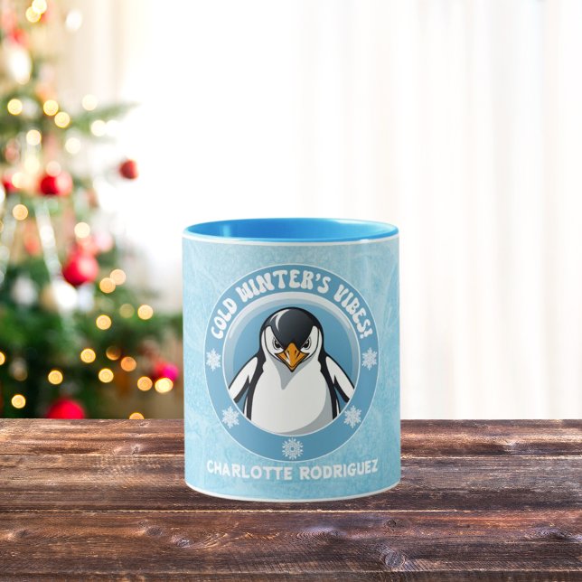 Mug Pingouin mignon, Vibes d'hiver froid (Créateur téléchargé)
