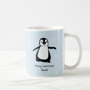 Mug Pingouin personnalisé neige de Noël