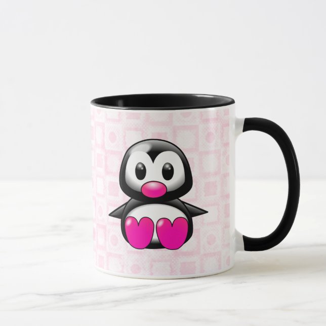 Mug Pingouin rose mignon (Droite)
