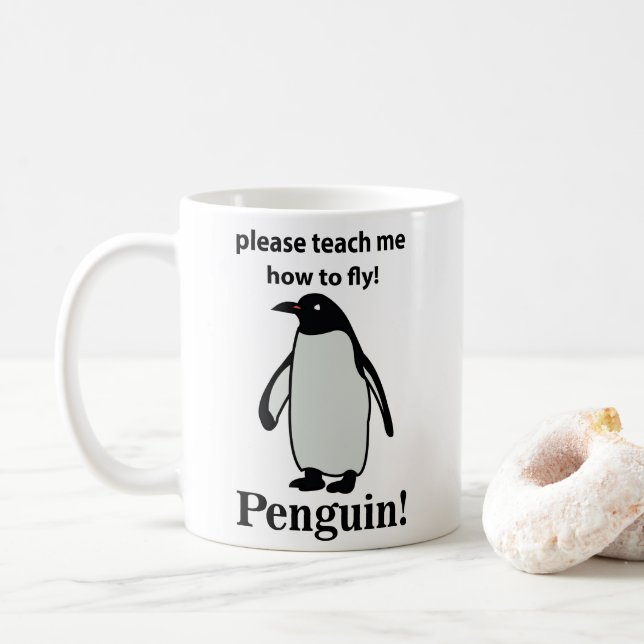 Mug Pingouin S'Il Vous Plaît M'Apprendre Comment Voler (Avec donut)