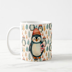 Mug Pingouin vintage avec Sucres de canne Noël