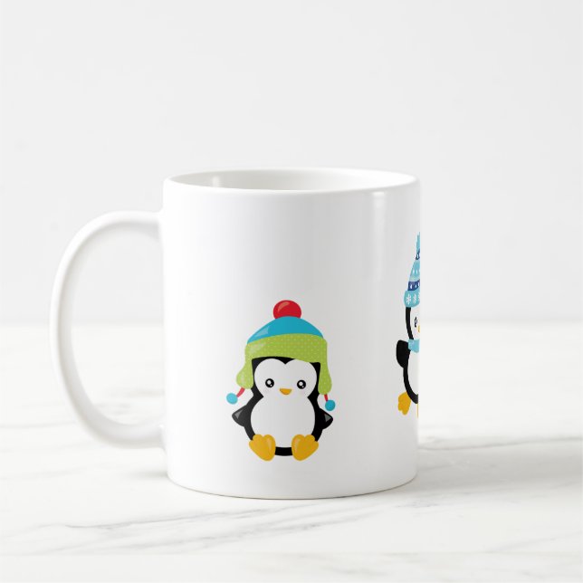 Mug Pingouins habillés pour l'hiver (Gauche)