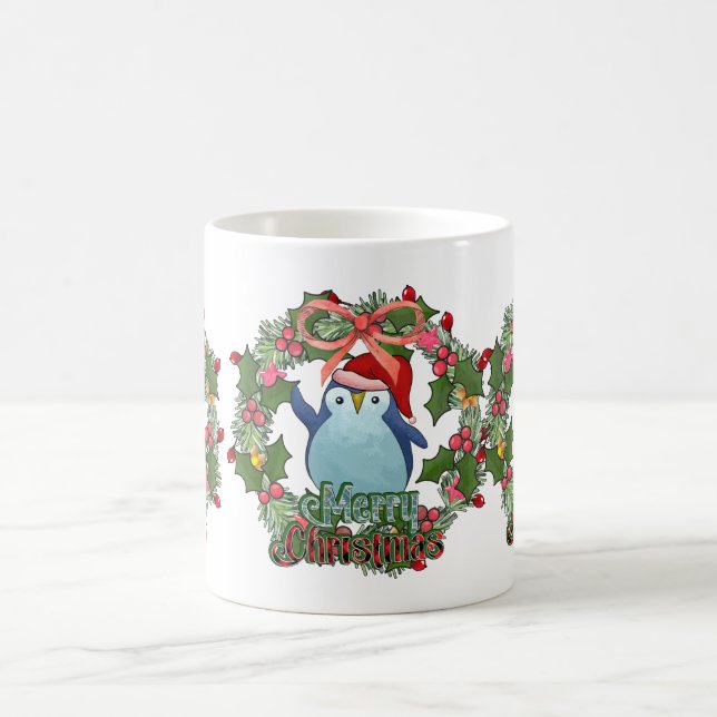 MUG PINGUINE DE NOËL AVEC VAGUE (Centre)