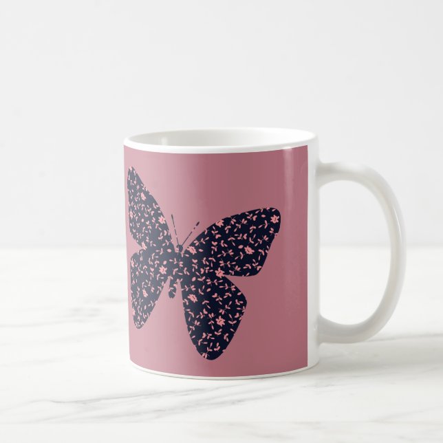 Mug Pink and Violet Floral Butterfly (Droite)