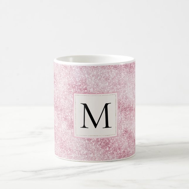 Mug Pink Blush Glitter Monogram (Centre)