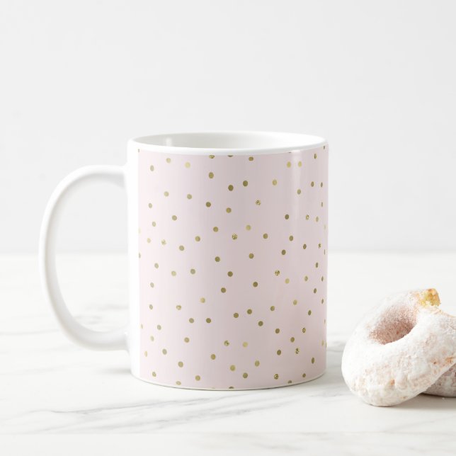 Mug Pink Blush Gold Sparkt Confetti (Avec donut)