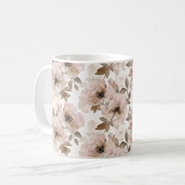 Mug Pink Brown Cowgirl Southwestern Floral (Devant gauche)