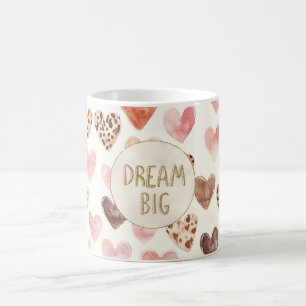 Mug Pink Brown Leopard Hearts Gold Parties scintillant