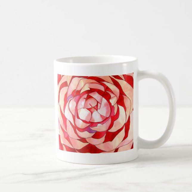 Mug Pink Camellia abstract art painting original (Droite)