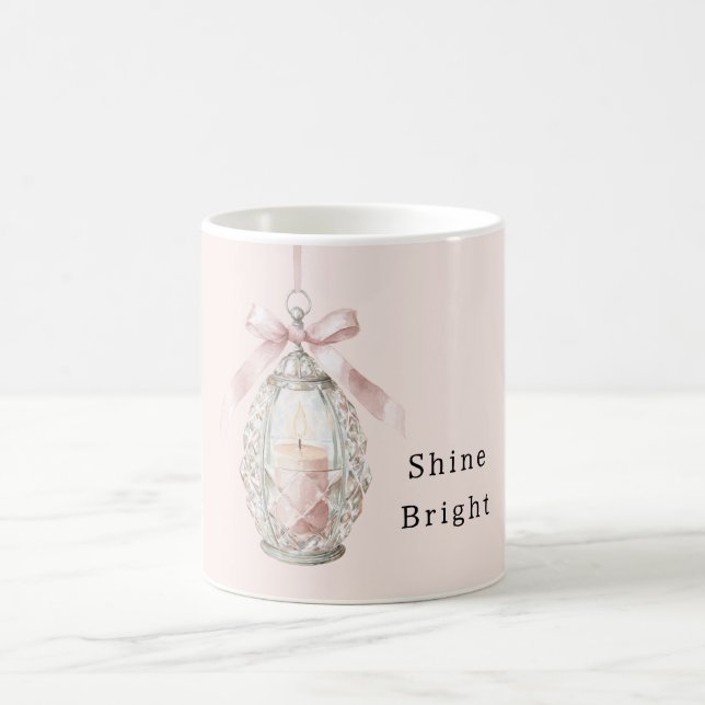 Mug Pink Candle Bow Shine Bright (Centre)