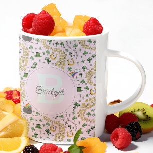 Mug Pink Cute n'Curvy Nom de la fille Monogramme St pa