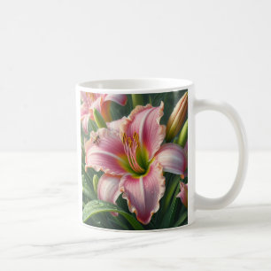 Mug Pink Daylily Floral