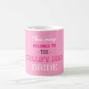 Mug Pink Elegant World meilleur cadeau pour mariée