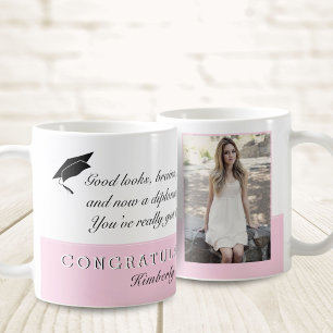 Mug Pink Félicitations Graduation Message Photo
