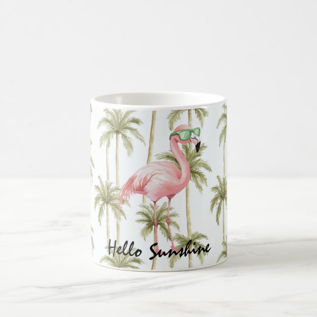 Mug Pink Flamingo Palm Trees (Centre)
