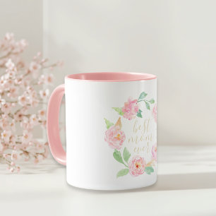 Mug Pink Floral Meilleure Maman Jamais Mère's Day Cade