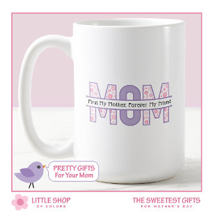 Mug Pink Floral Mom Forever Fête des mères de mon ami