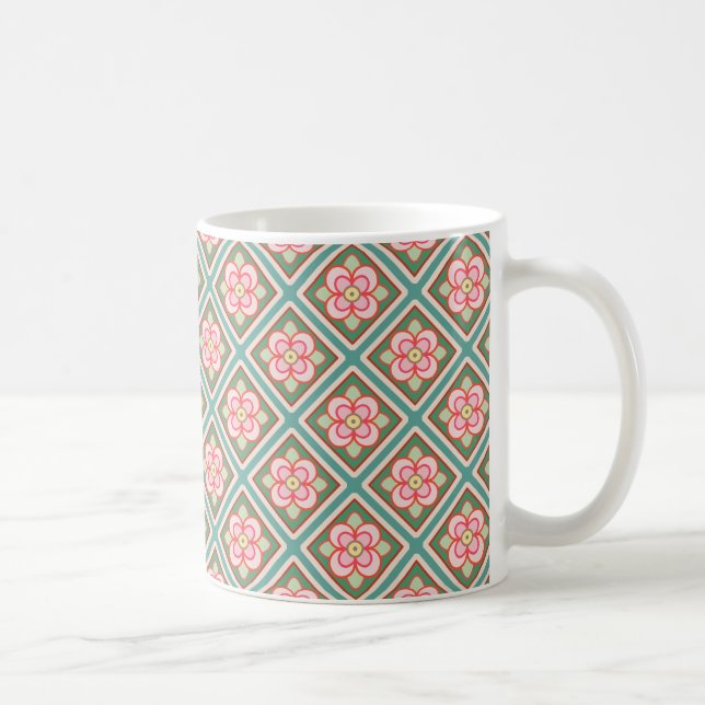 Mug Pink Floral Trellis Vintage Flower (Droite)