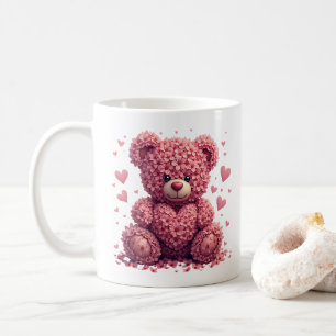 Mug Pink Floral Valentine Teddy Bear