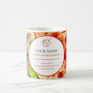 Mug Pink Floral Your Profession and Website, ZSSG