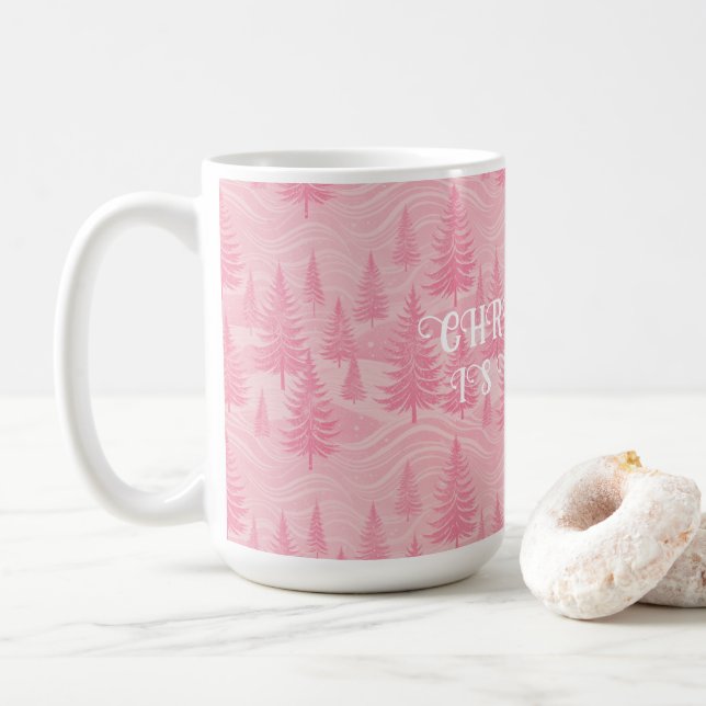 Mug Pink Forest Christmas (Avec donut)