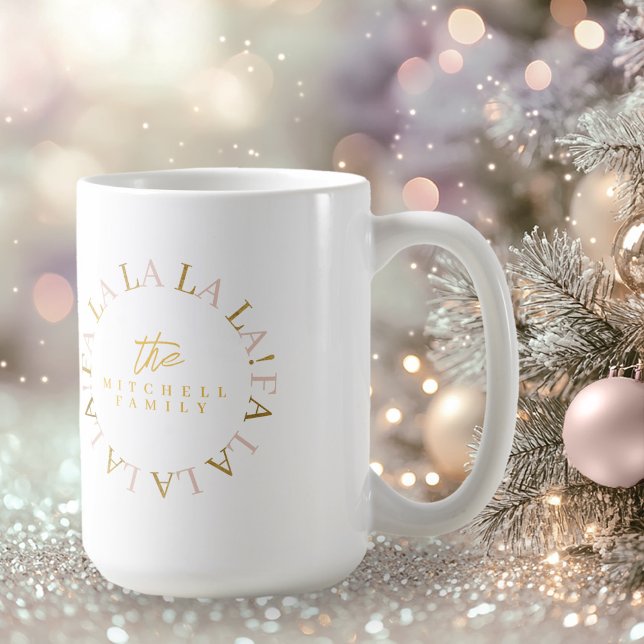 Mug Pink Gold Fa Noël La La ID1009 (Créateur téléchargé)