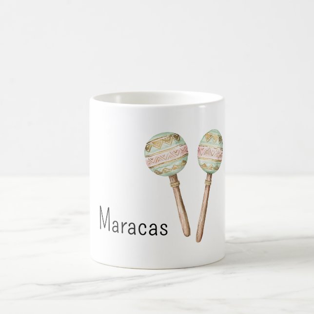 Mug Pink Green Gold Mexican Maracas  (Centre)