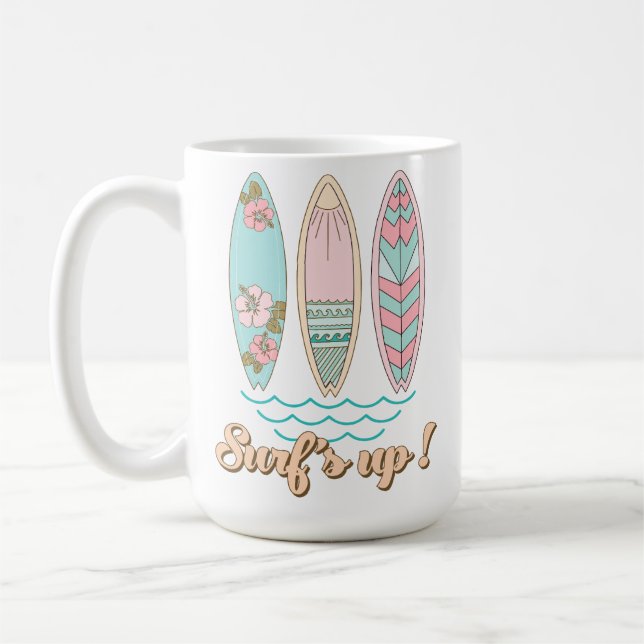 MUG PINK & GREEN HEMER TIME SURF BOARDS (Gauche)