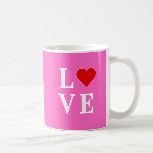 Mug Pink Love Romantique Élégant (Droite)