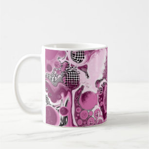 Mug Pink, Magenta et Black Fluid Art Pour Peinture