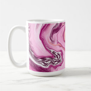 Mug Pink, Magenta et Black Fluid Art Pour Peinture