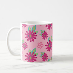 Mug Pink marguerite florale sans couture patternart, b