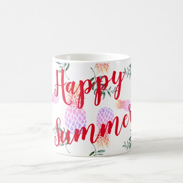 MUG PINK & ORANGE PINEAPPLE HEUREUX ÉTÉ (Centre)