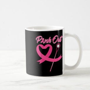 Mug Pink Out Cancer Du Sein Coeur De Ruban Rose Avec L