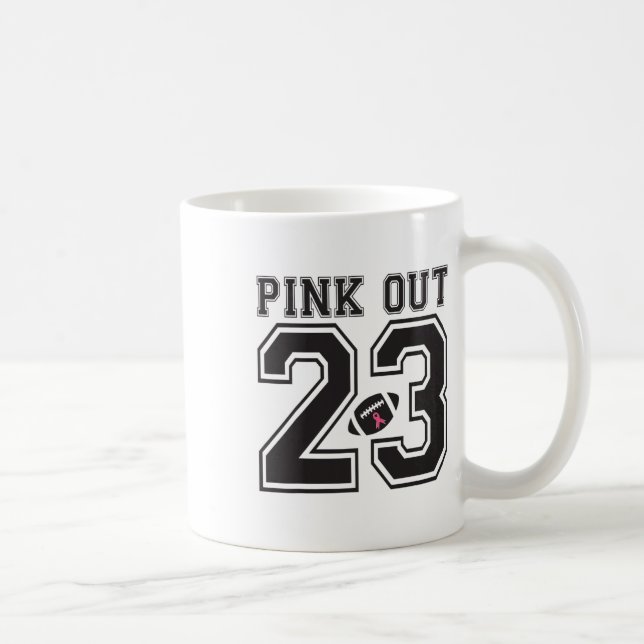 Mug Pink Out Footbyll Équipe de sensibilisation au can (Droite)